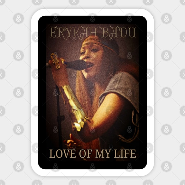 Retro wall Erykah Badu beautiful Sticker by Droneiki